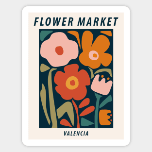 Flower market print, Valencia, Posters aesthetic, Abstract flowers art, Floral art, Cottagecore Sticker